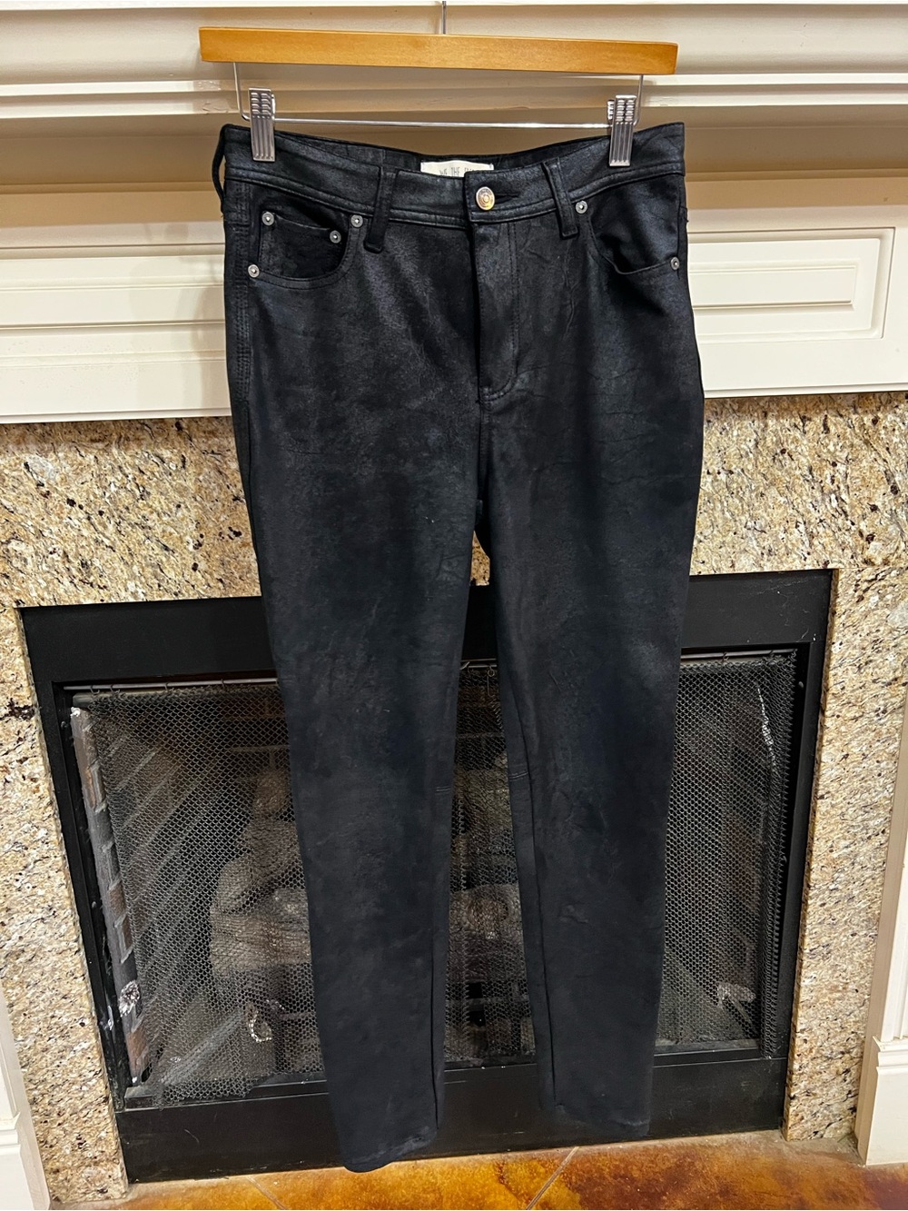 We The Free Black Skinny Faux-Suede Pants